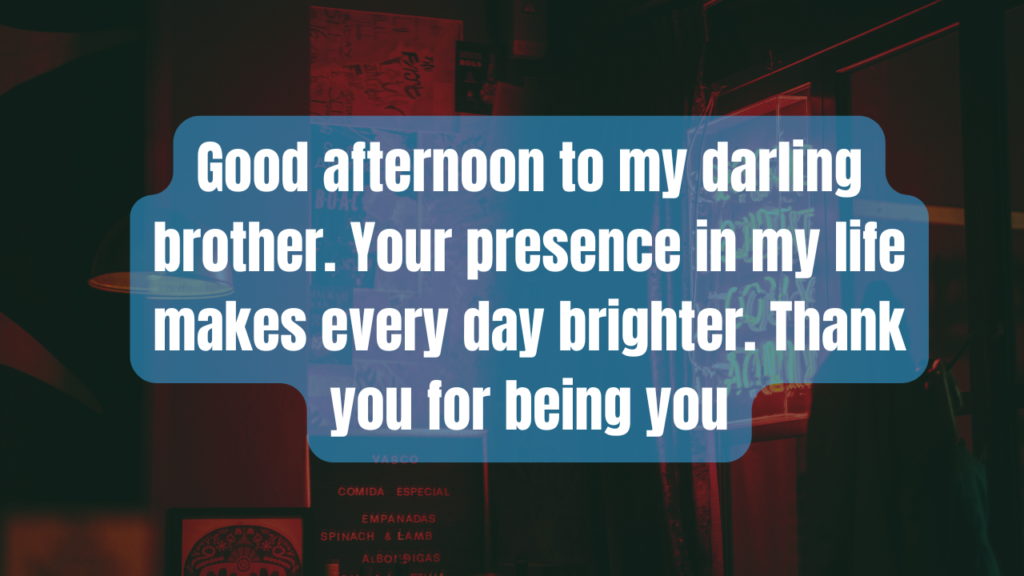 Heart Touching Good Afternoon Messages for Brother
